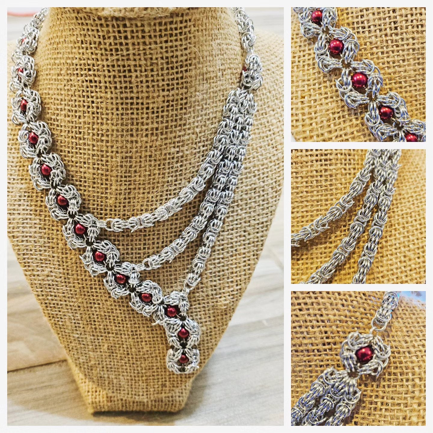 Asymmetrical Tryzantine Romanov Pearl Necklace
