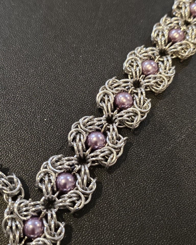 Asymmetrical Tryzantine Romanov Pearl Necklace