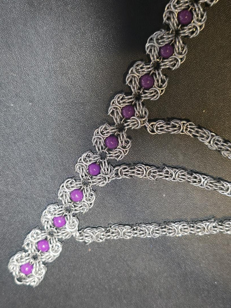 Asymmetrical Tryzantine Romanov Pearl Necklace