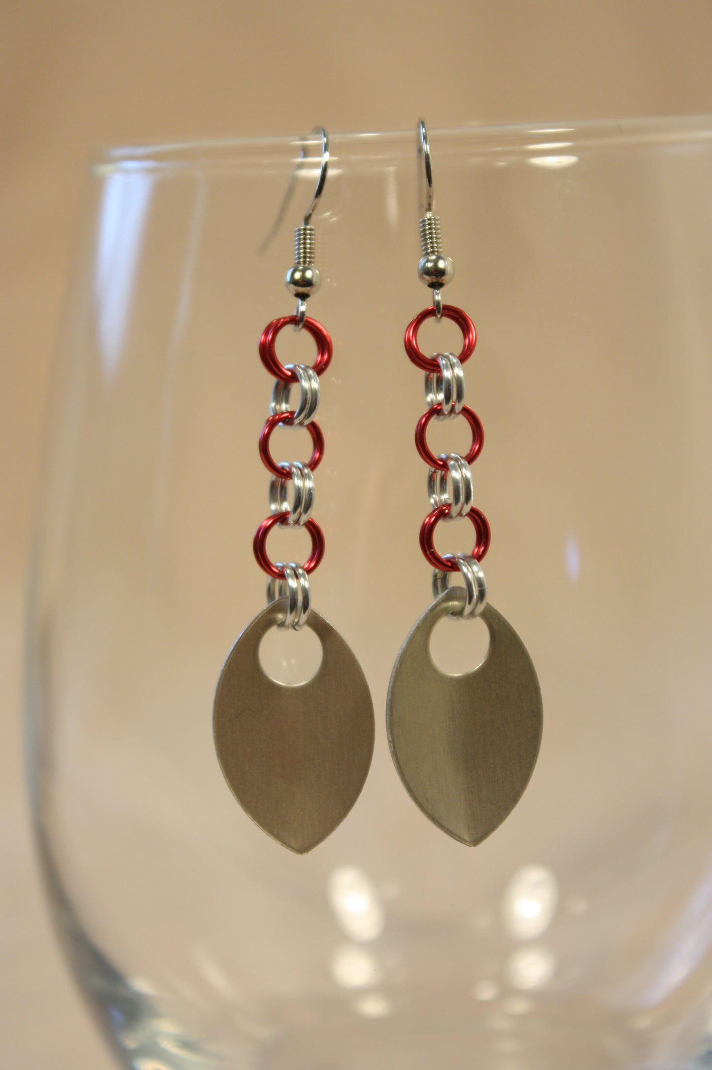 Simple Scale Drop Chainmaille Earrings