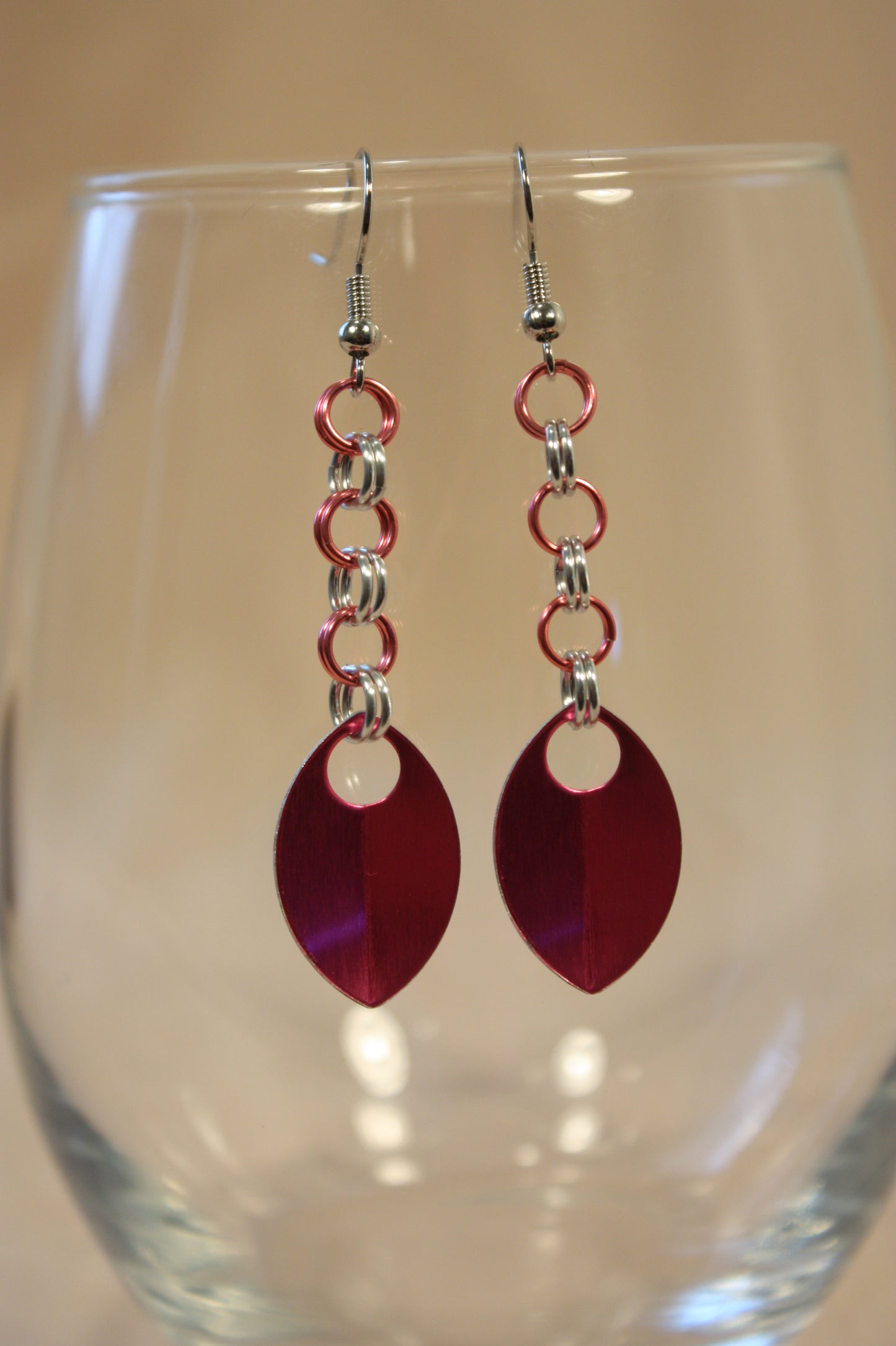 Simple Scale Drop Chainmaille Earrings
