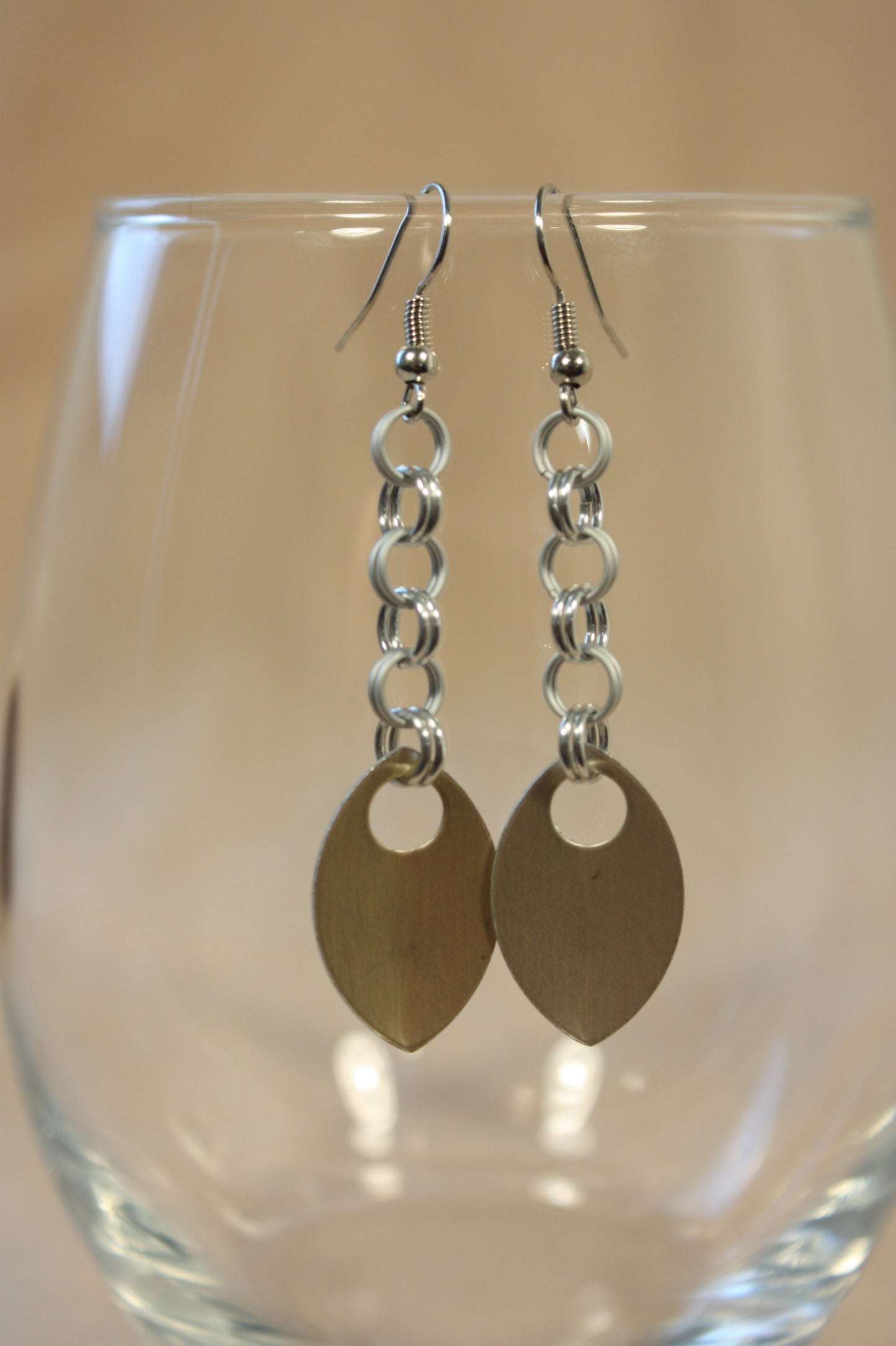 Simple Scale Drop Chainmaille Earrings