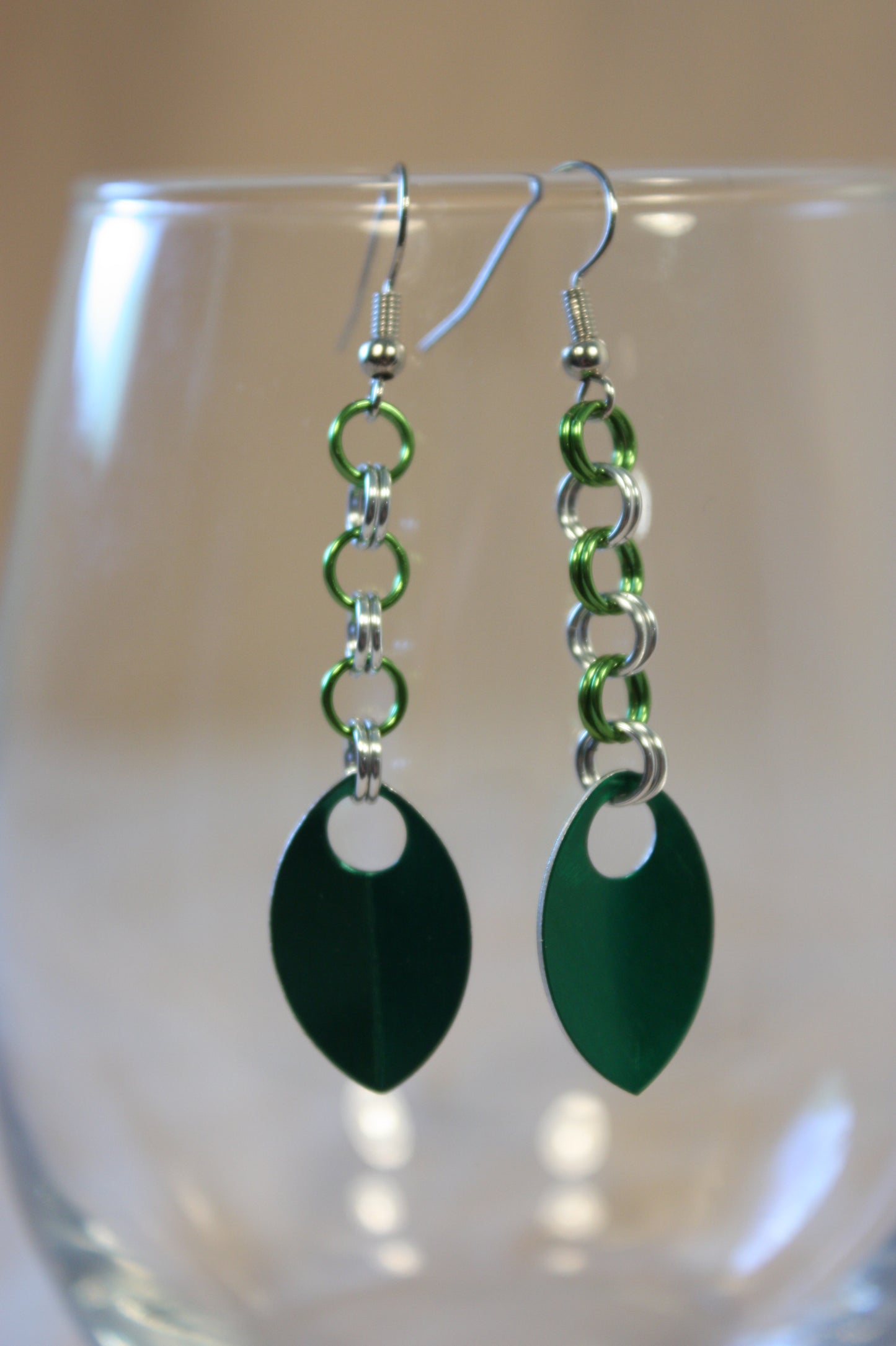 Simple Scale Drop Chainmaille Earrings