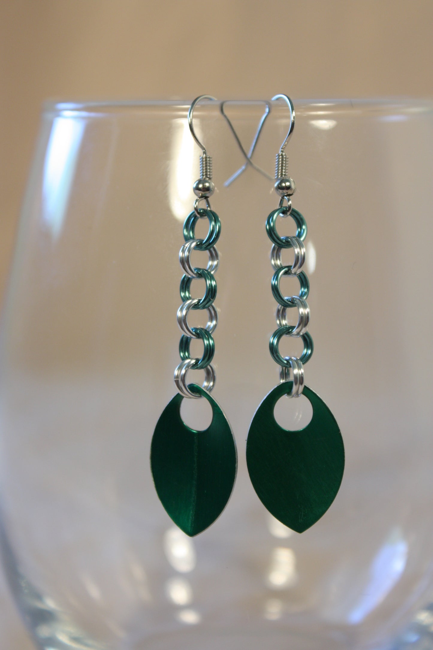 Simple Scale Drop Chainmaille Earrings