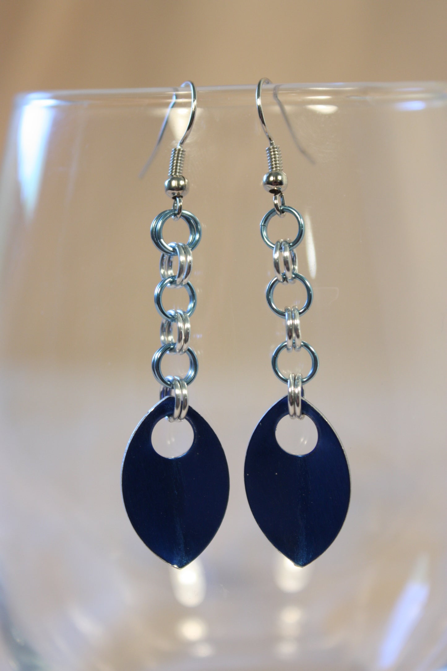 Simple Scale Drop Chainmaille Earrings