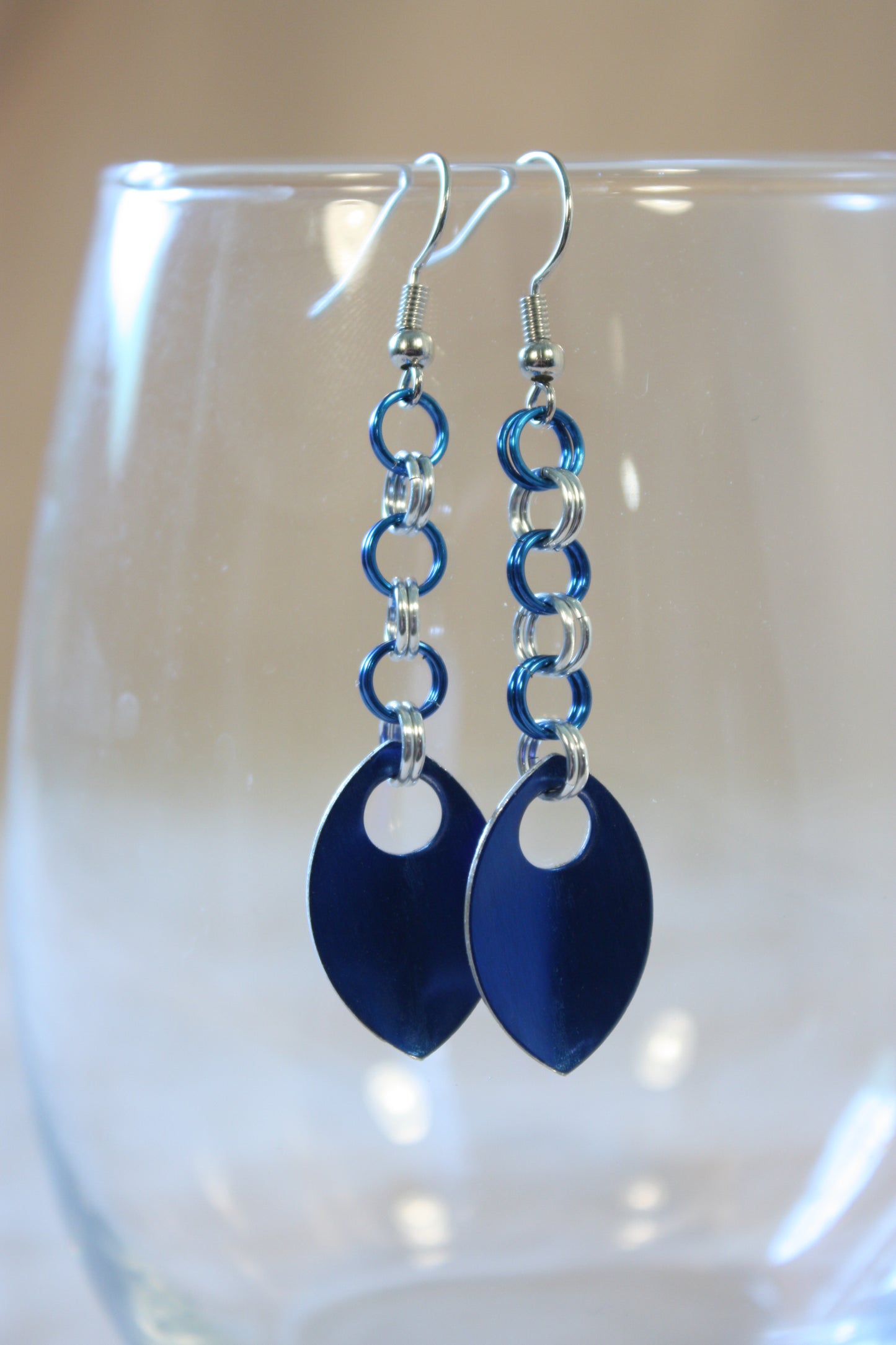 Simple Scale Drop Chainmaille Earrings