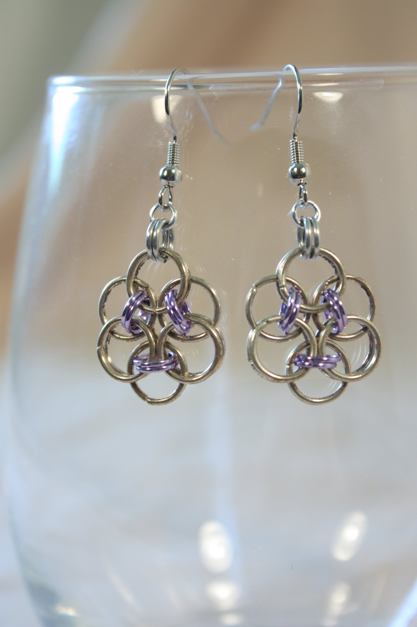 Wreath Dangle Chainmaille Earrings