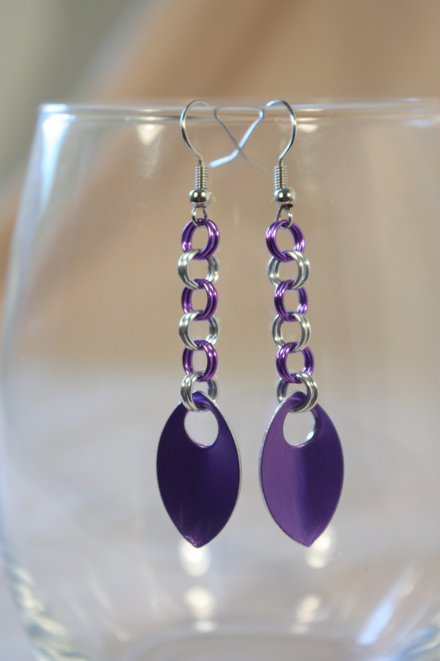 Simple Scale Drop Chainmaille Earrings