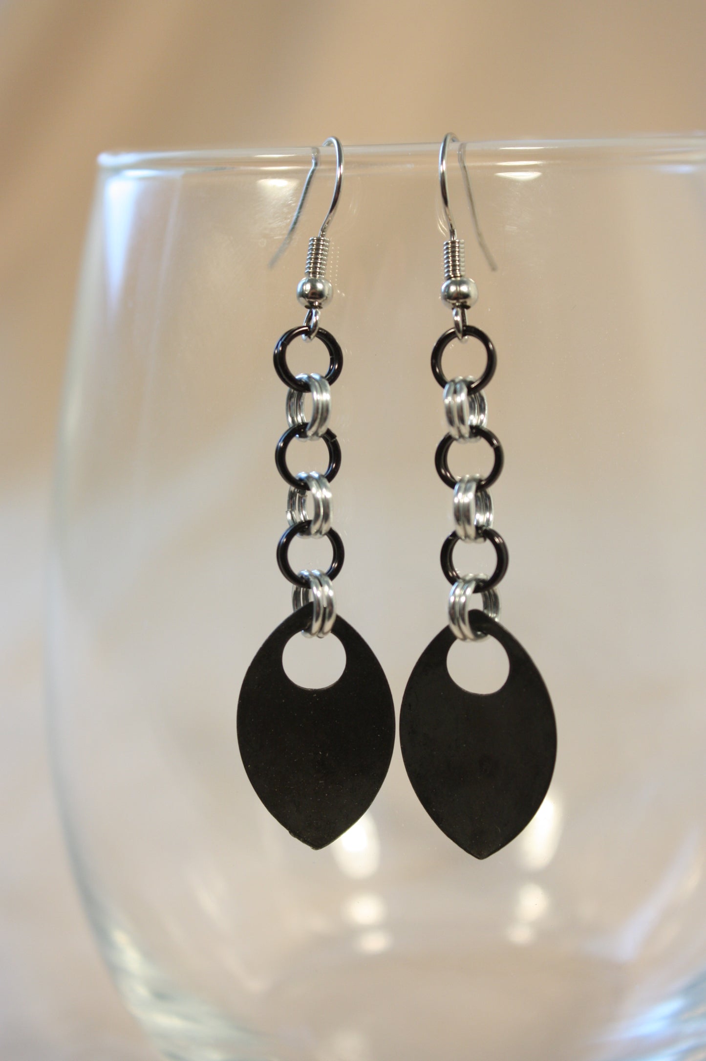 Simple Scale Drop Chainmaille Earrings