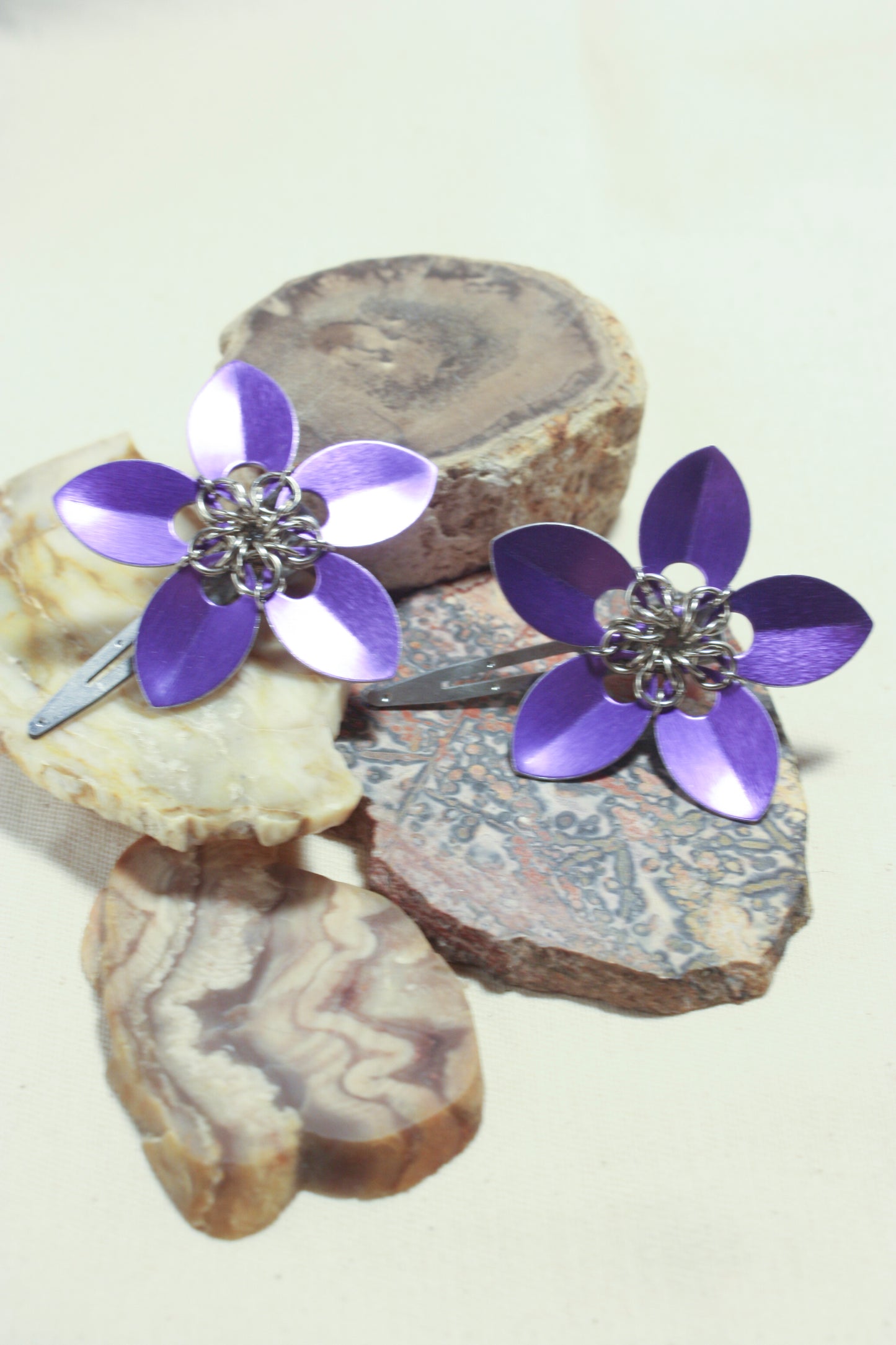 Scale Flower Hair Clips