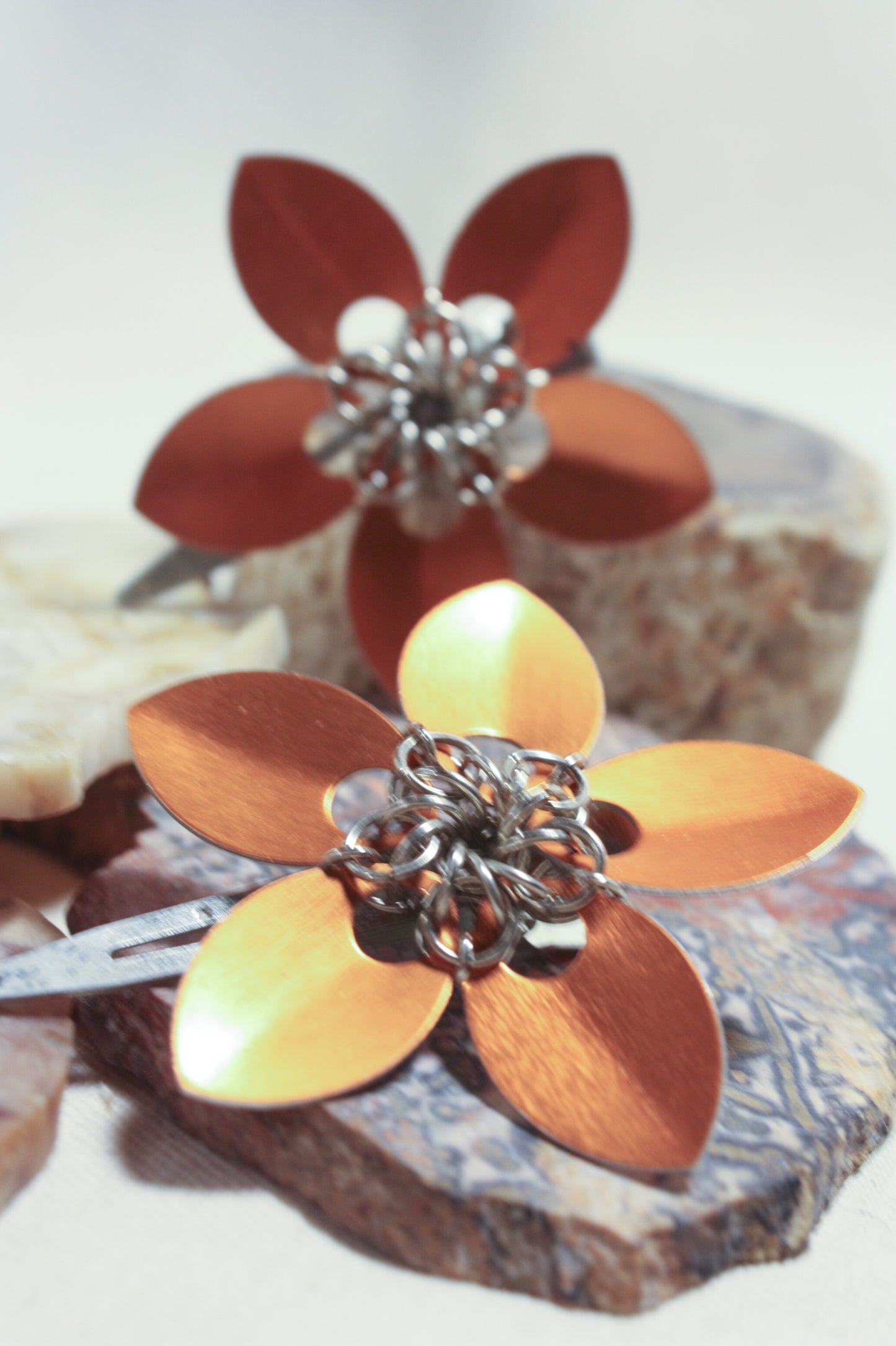 Scale Flower Hair Clips