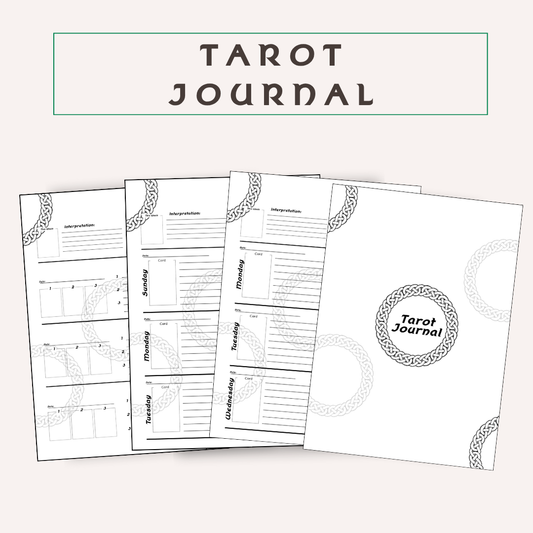 Tarot Journal PDF | Undated Weekly Daily Tarot Spread Template | 8.5x11 Letter