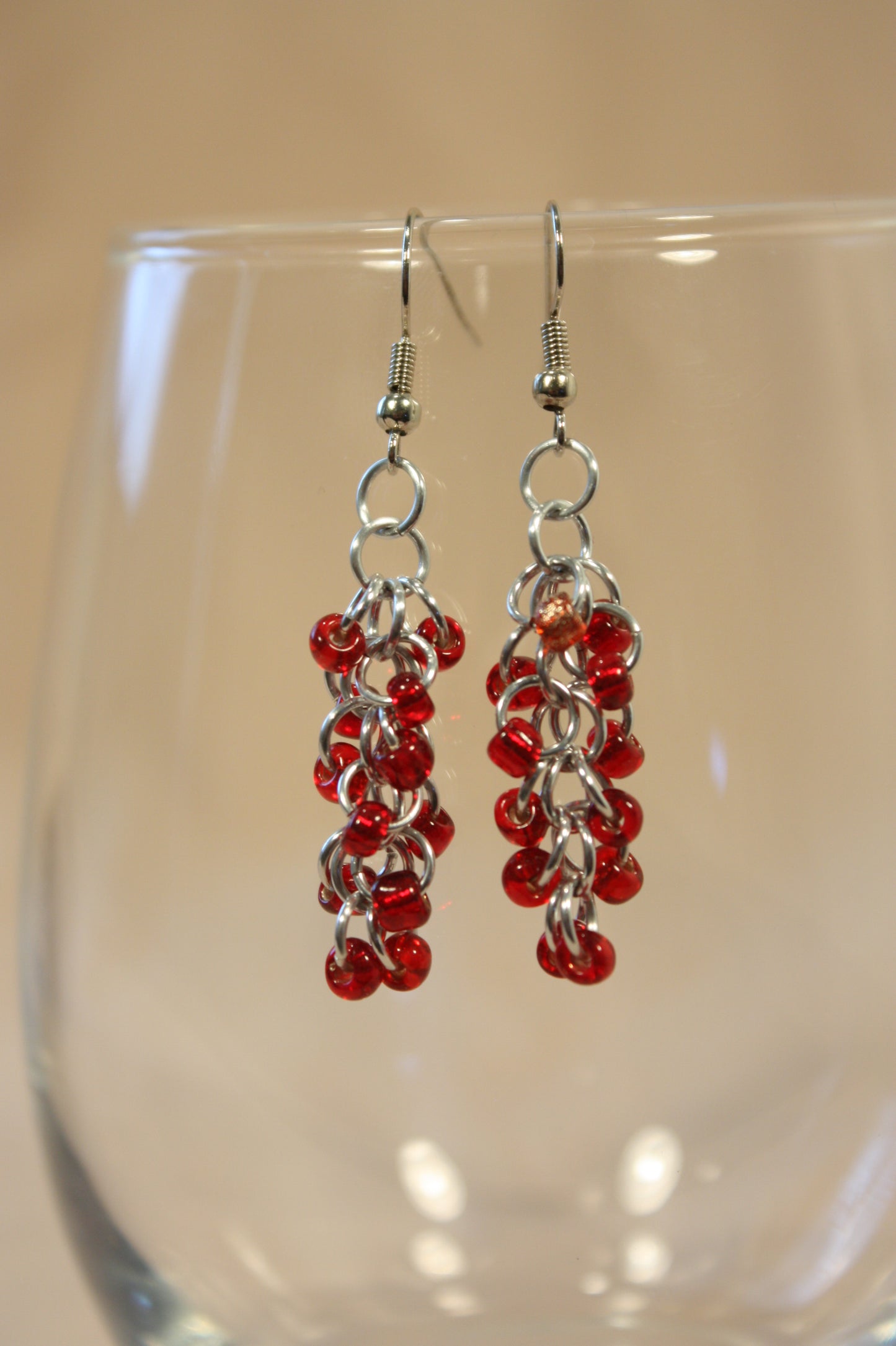 Beaded Shaggy Loop Chainmaille Earrings