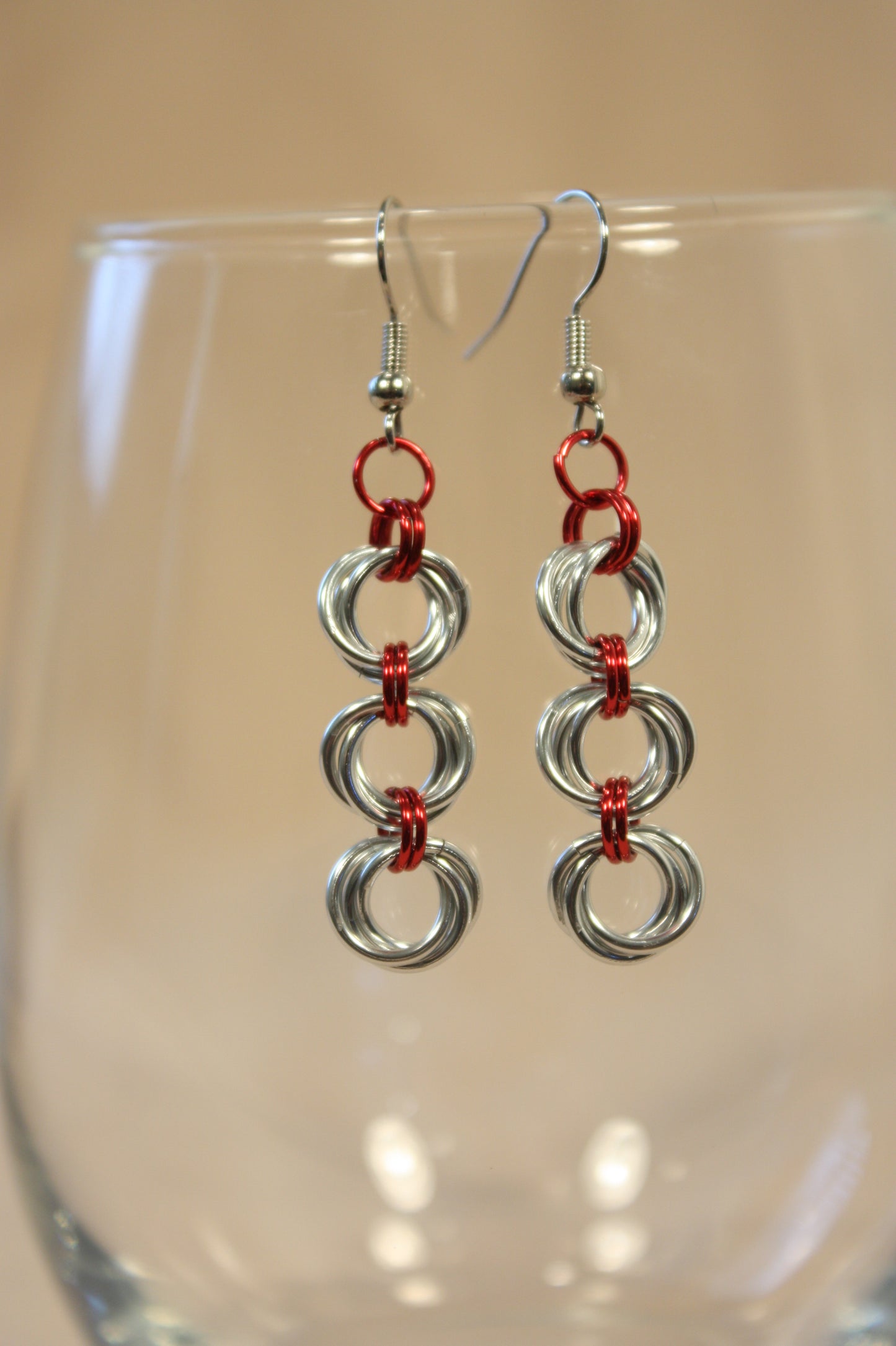 Lovers Knot Rosette Chain Earrings