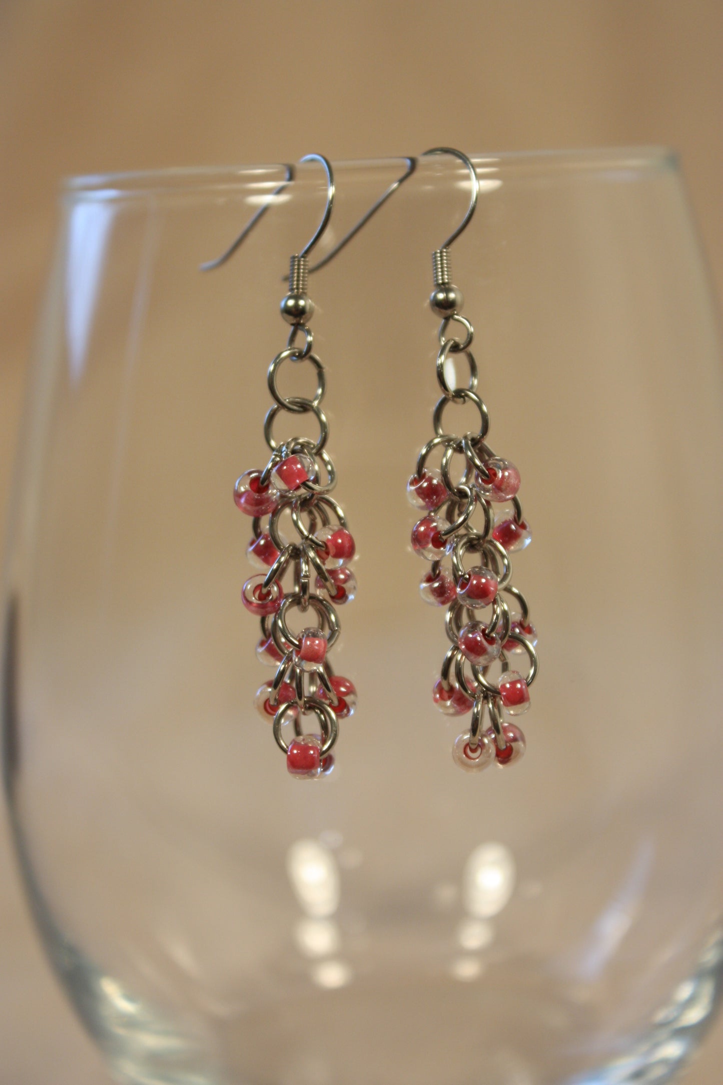 Beaded Shaggy Loop Chainmaille Earrings