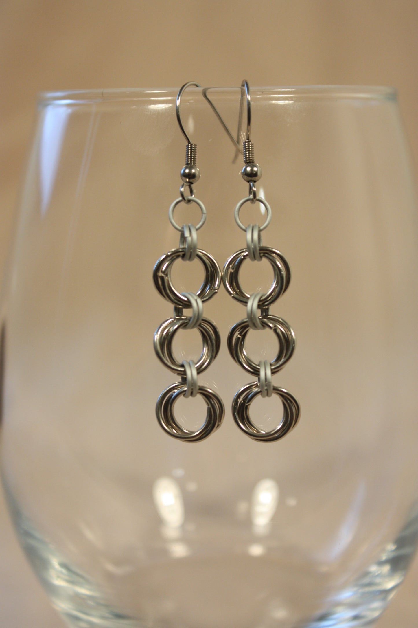 Lovers Knot Rosette Chain Earrings