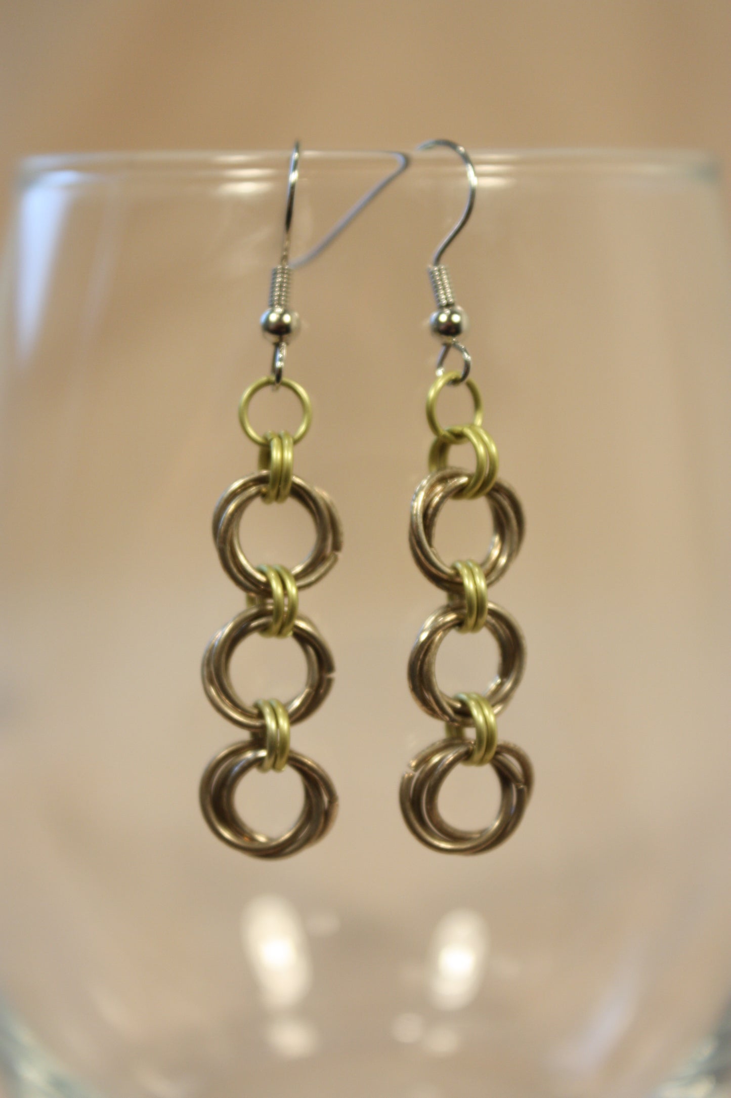 Lovers Knot Rosette Chain Earrings