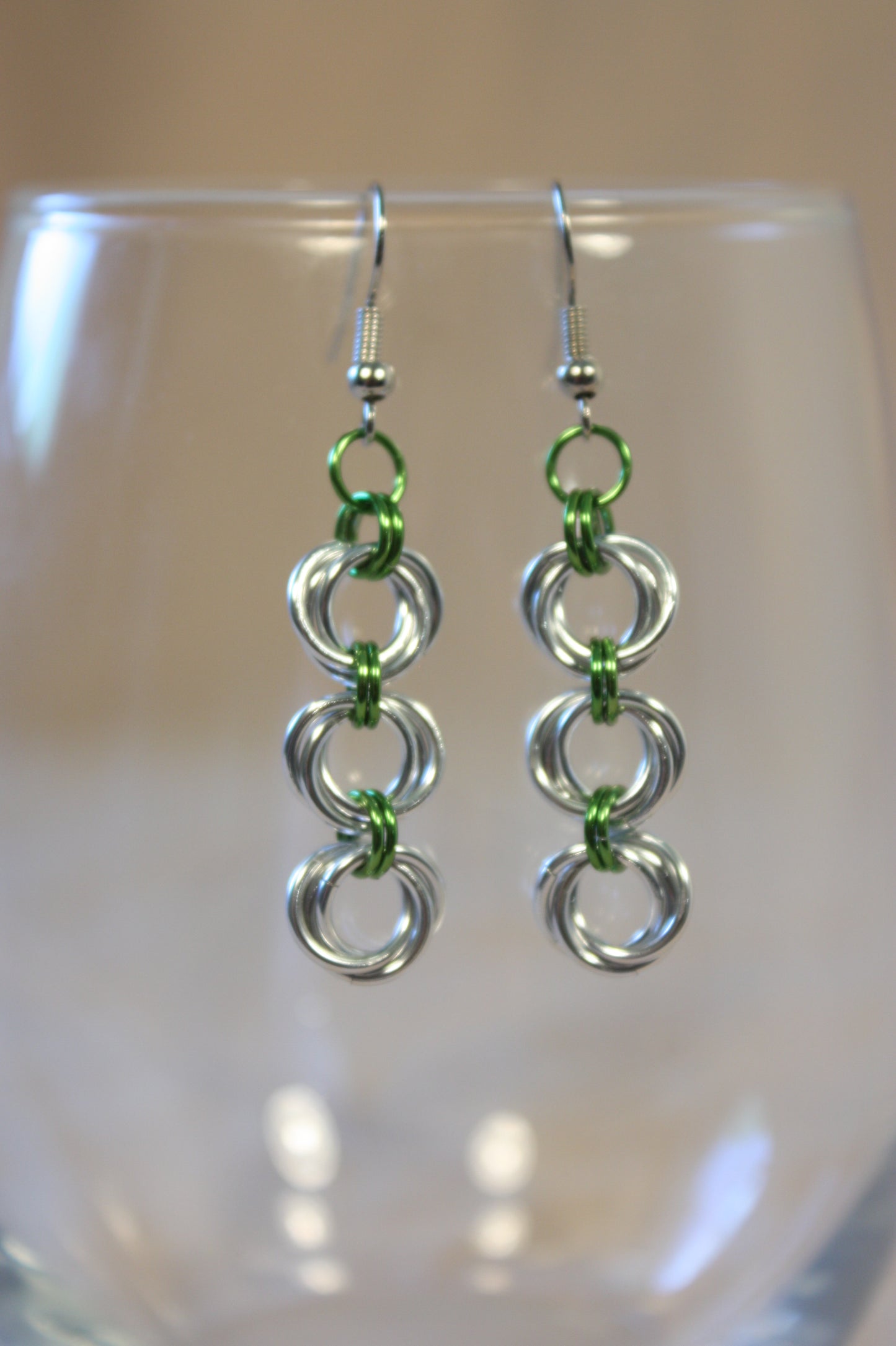 Lovers Knot Rosette Chain Earrings