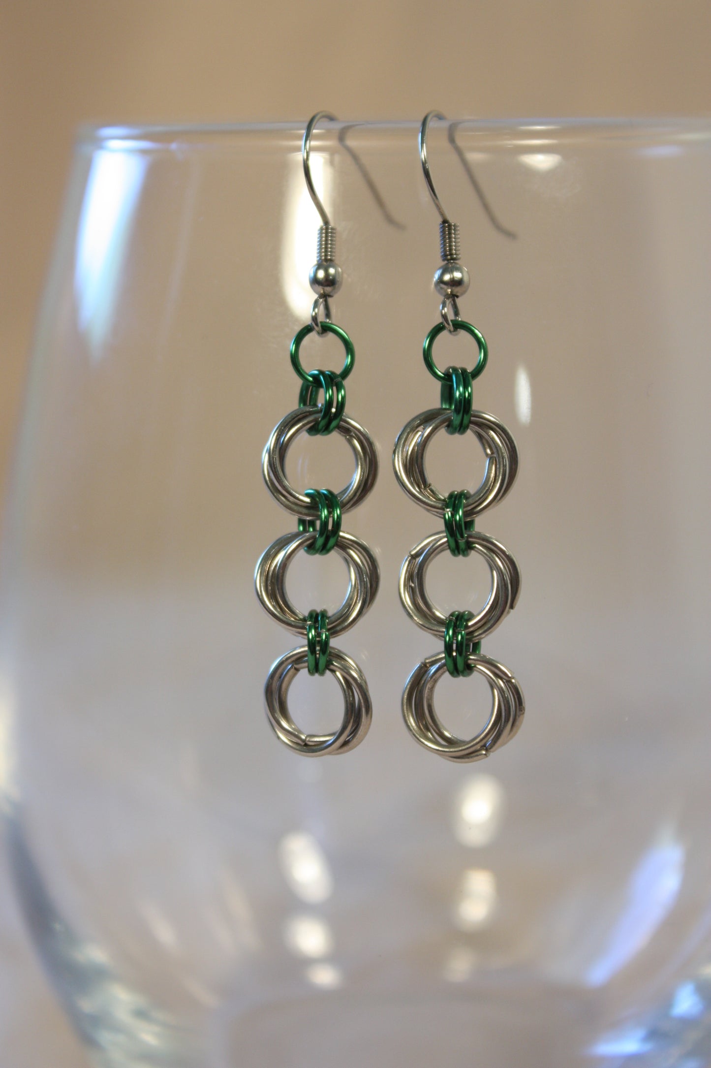 Lovers Knot Rosette Chain Earrings