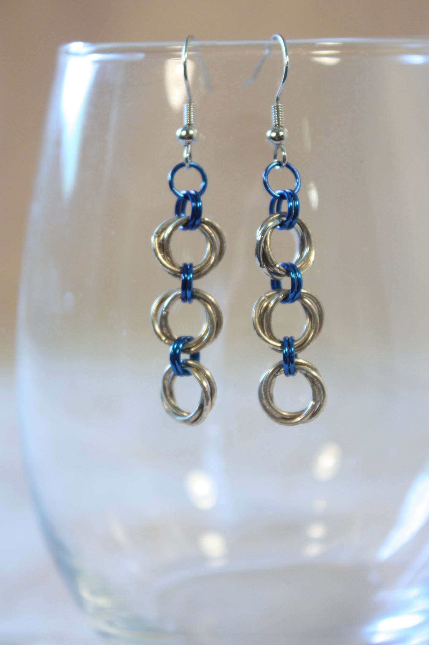 Lovers Knot Rosette Chain Earrings