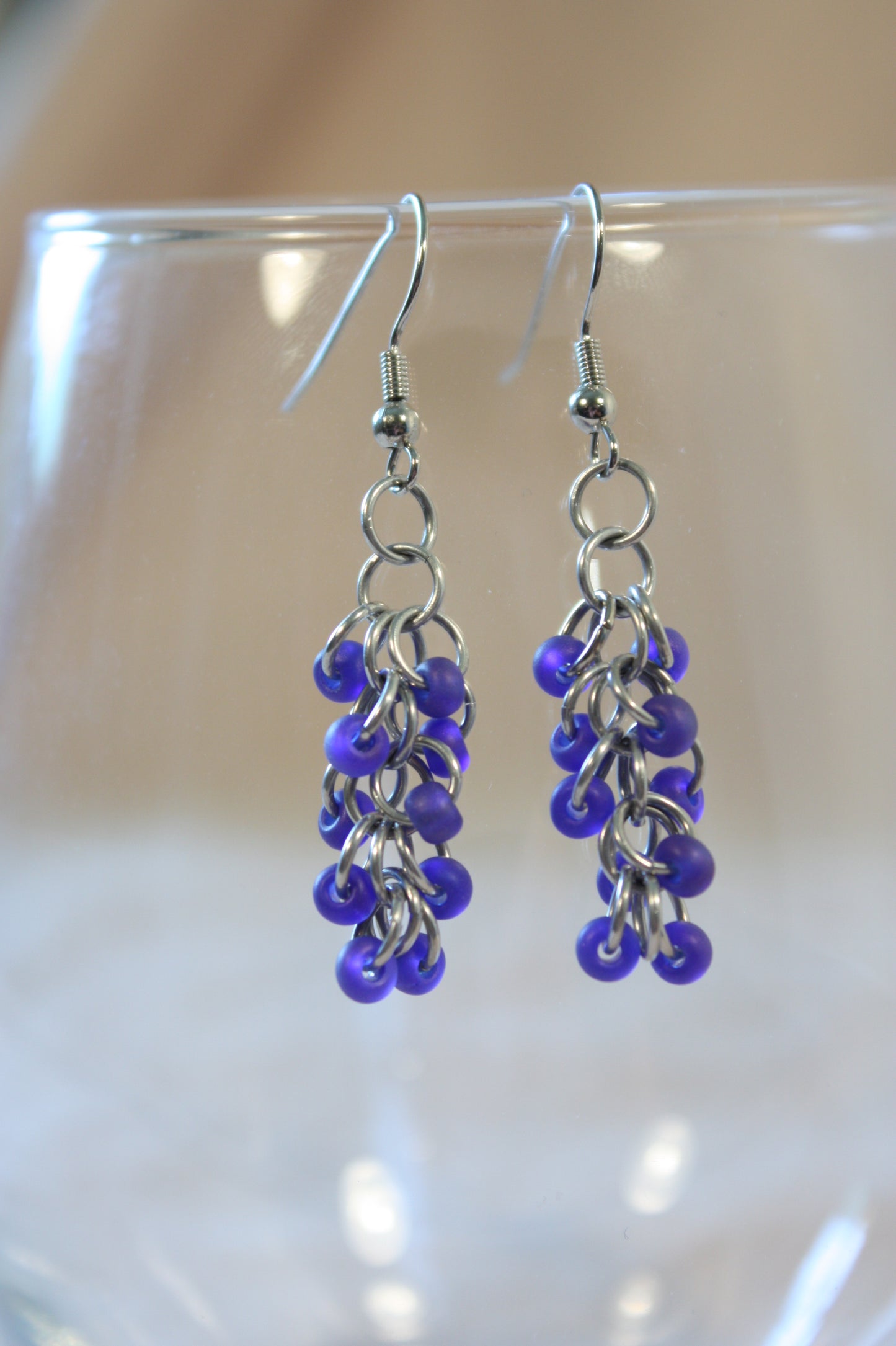 Beaded Shaggy Loop Chainmaille Earrings