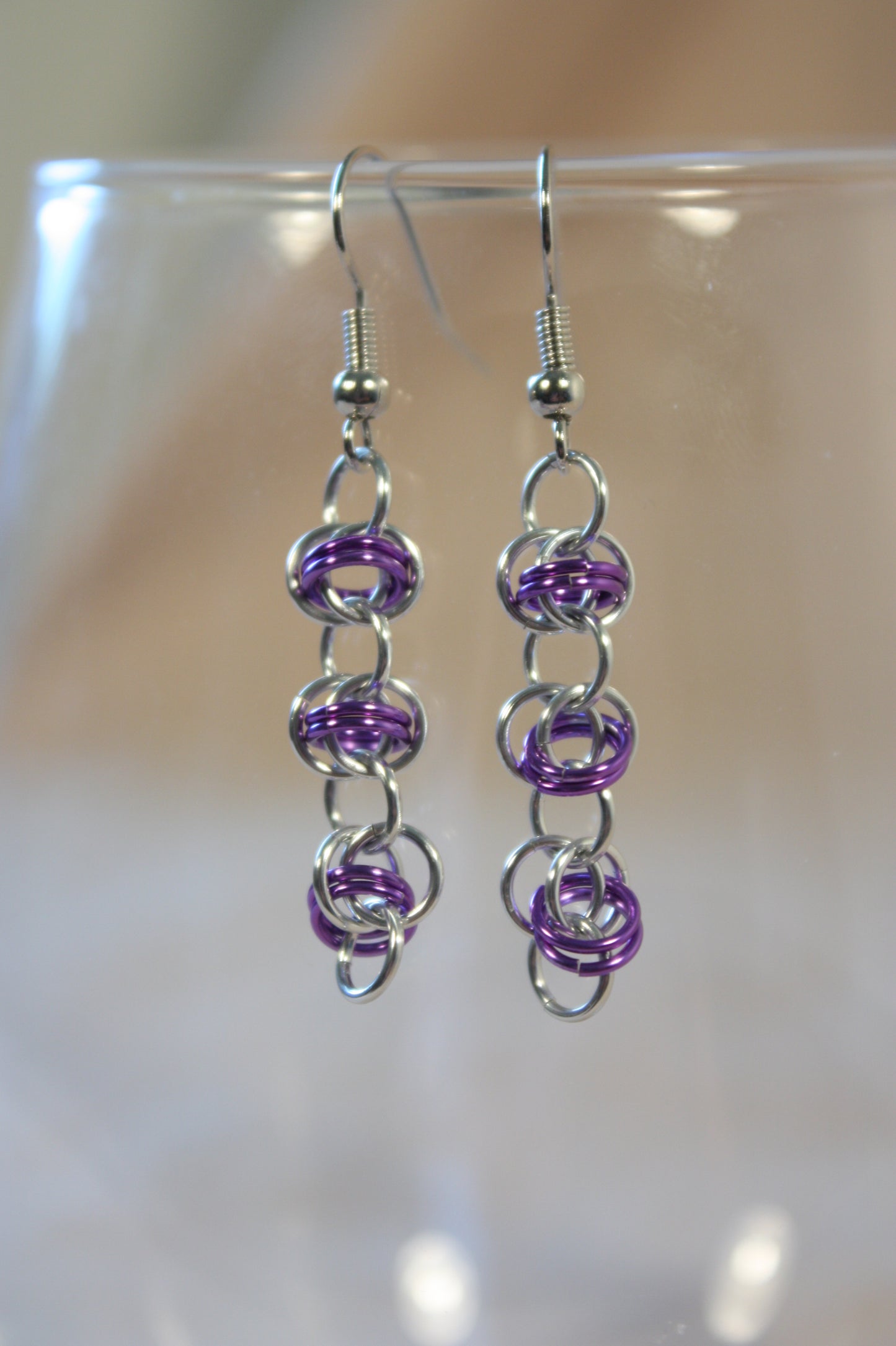 Lovers Knot Rosette Chain Earrings