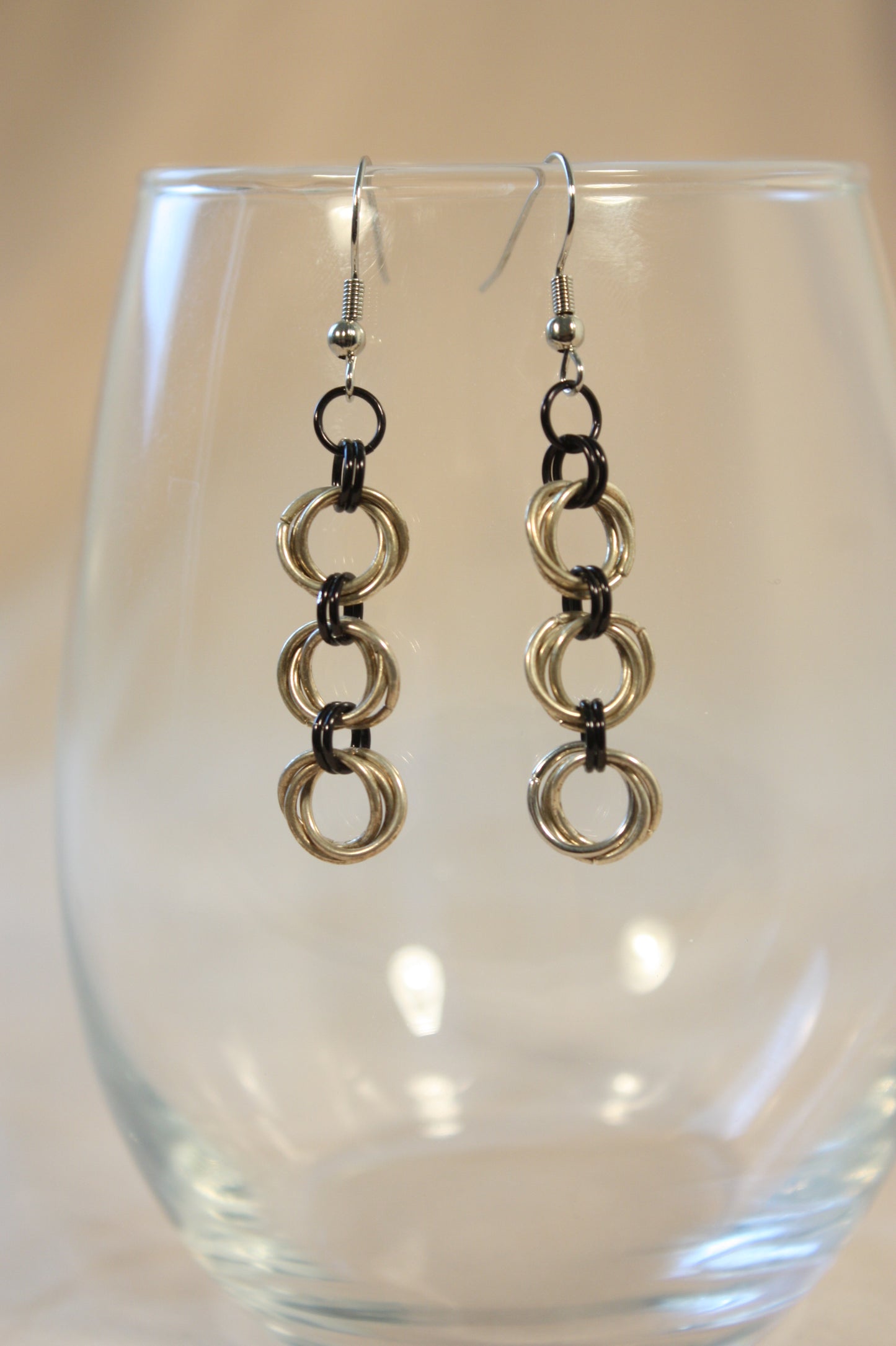 Lovers Knot Rosette Chain Earrings