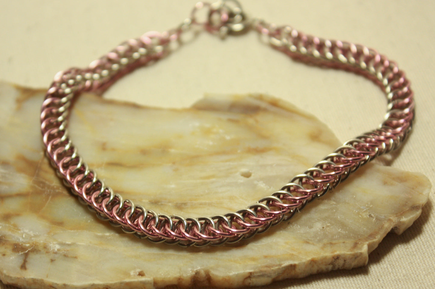 Half Persian Chainmaille Bracelet, Chainmail Bracelet