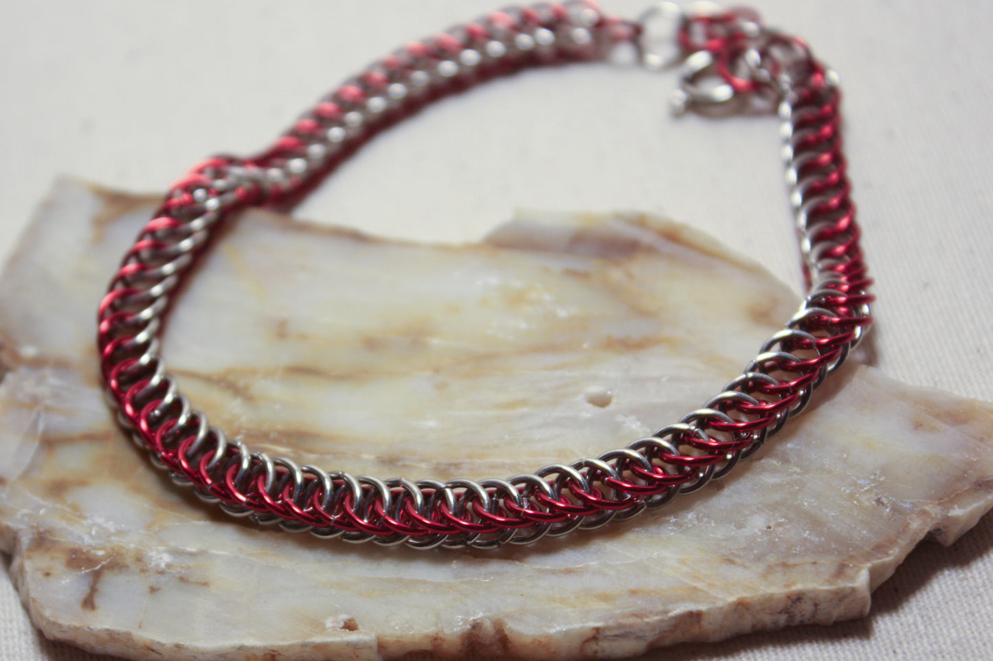 Half Persian Chainmaille Bracelet, Chainmail Bracelet