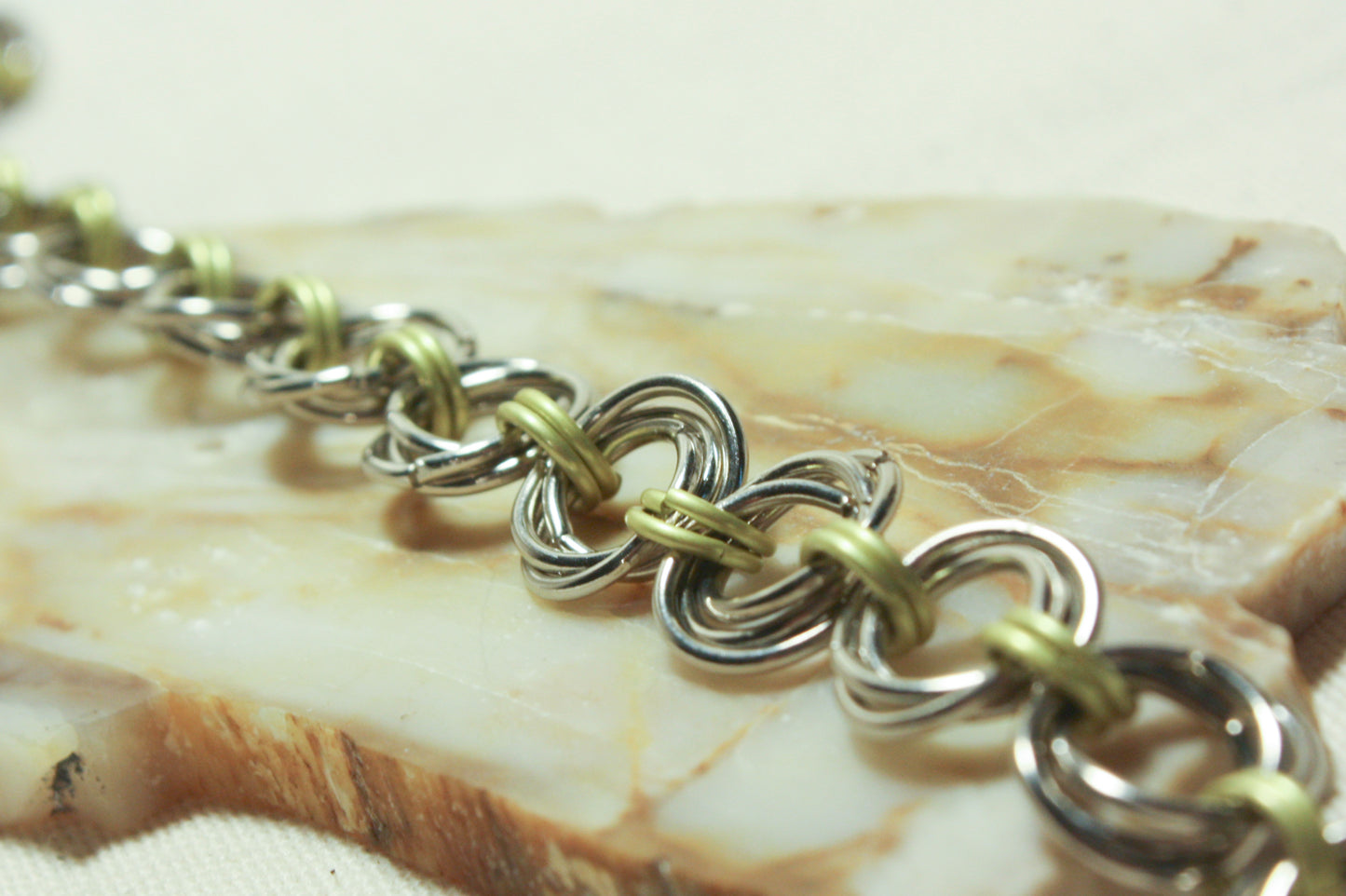 Love Knot Rosette Bracelet, Valentine Chainmaille Bracelet