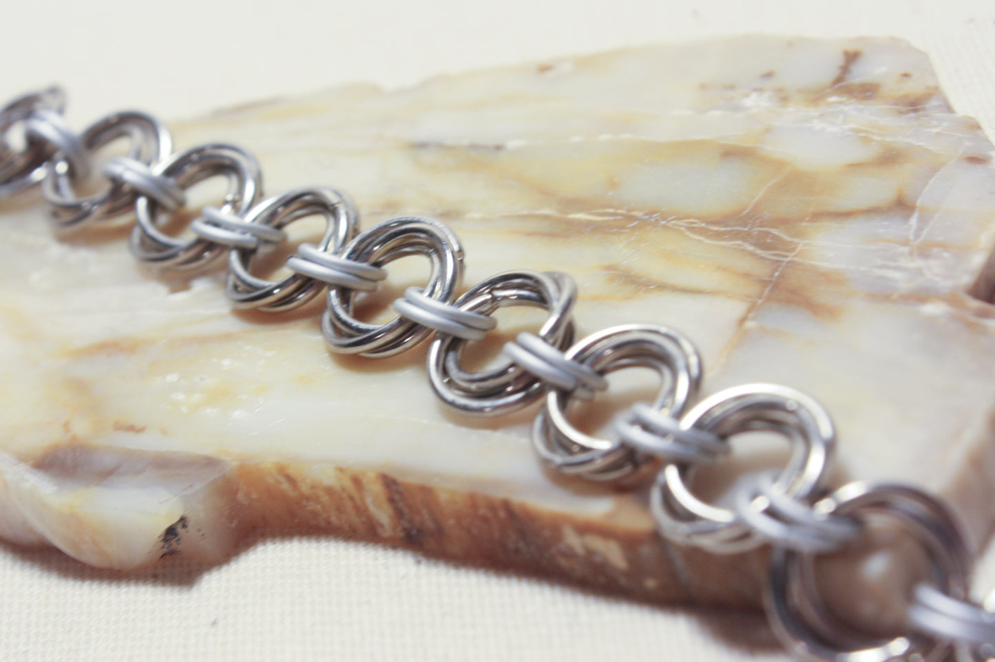Love Knot Rosette Bracelet, Valentine Chainmaille Bracelet