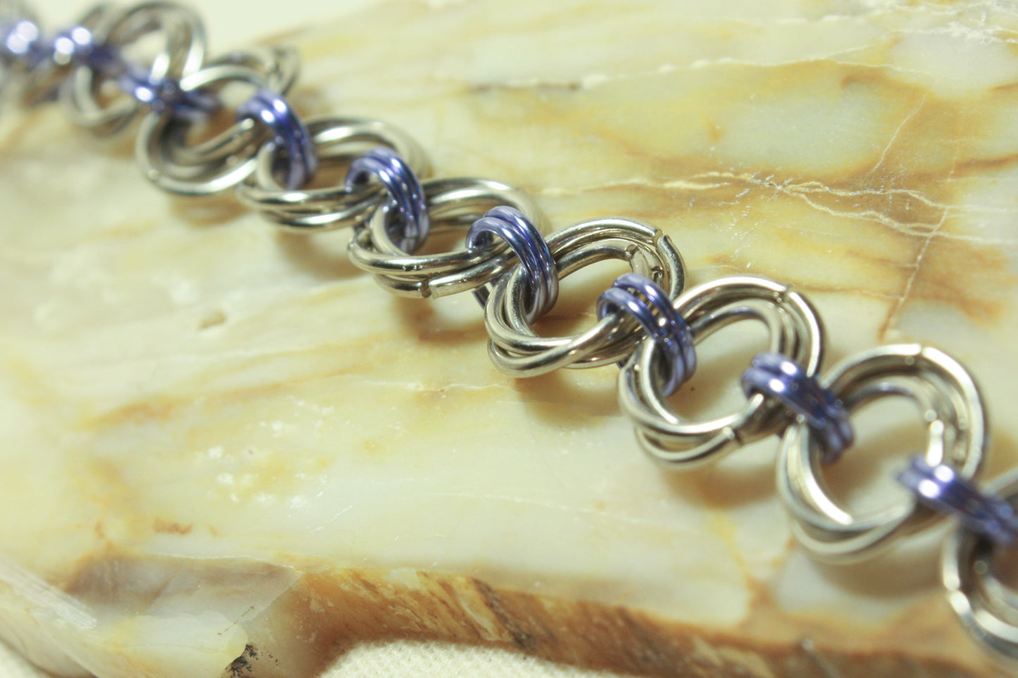 Love Knot Rosette Bracelet, Valentine Chainmaille Bracelet