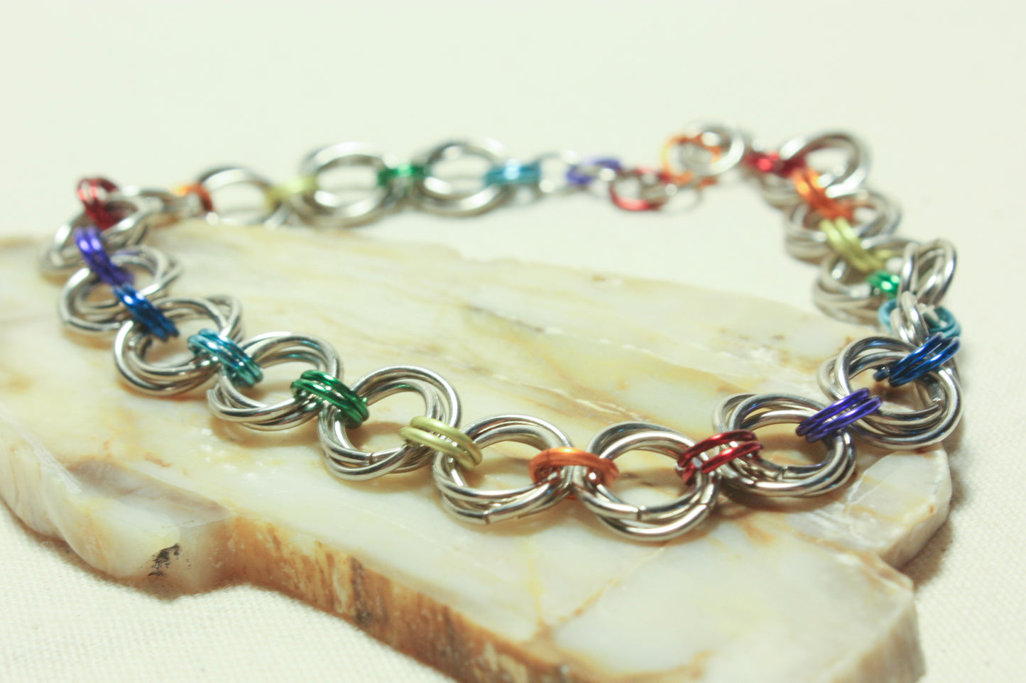 Love Knot Rosette Bracelet, Valentine Chainmaille Bracelet